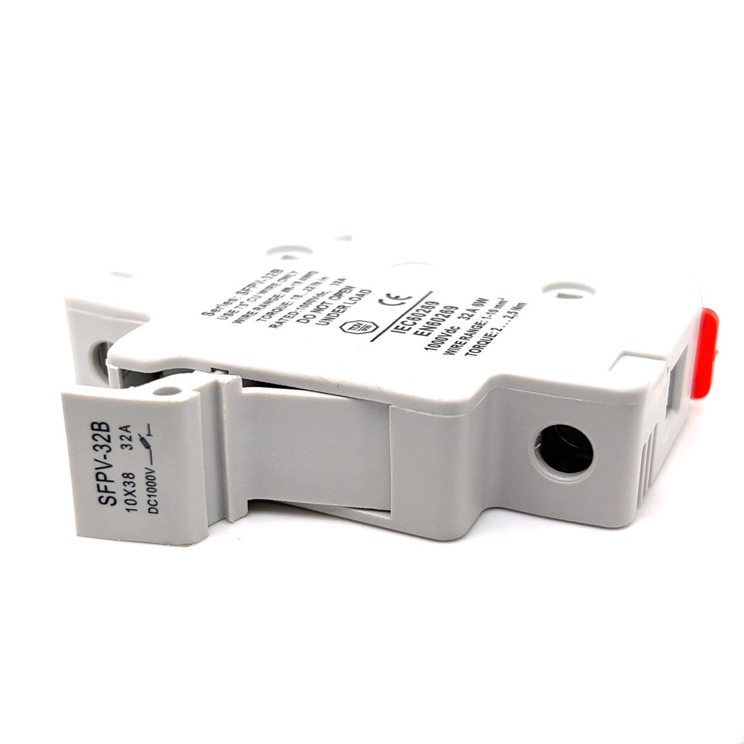 Solar PV Fuse Holder (10mm x 38mm / DIN Rail) (1000V)