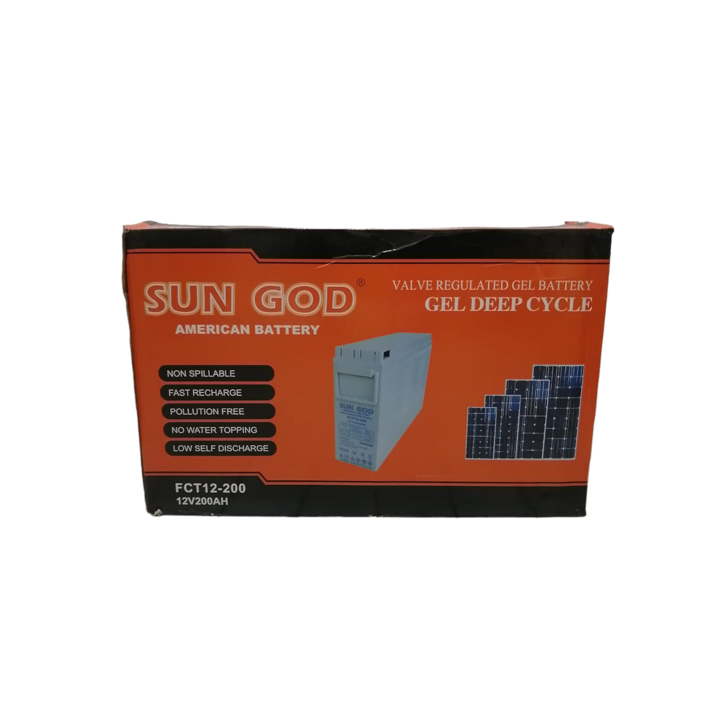 200ah 12v sungod gel battery