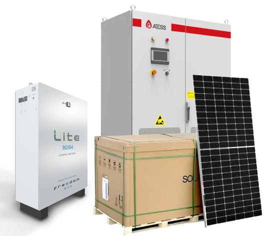 100KVA ATESS COMMERCIAL OR INDUSTRIAL SOLAR SYSTEM WITH 100KWH BATTERY AND 100KWP ARRAY