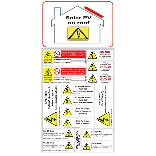 PV on Roof & Hazard Label Pack